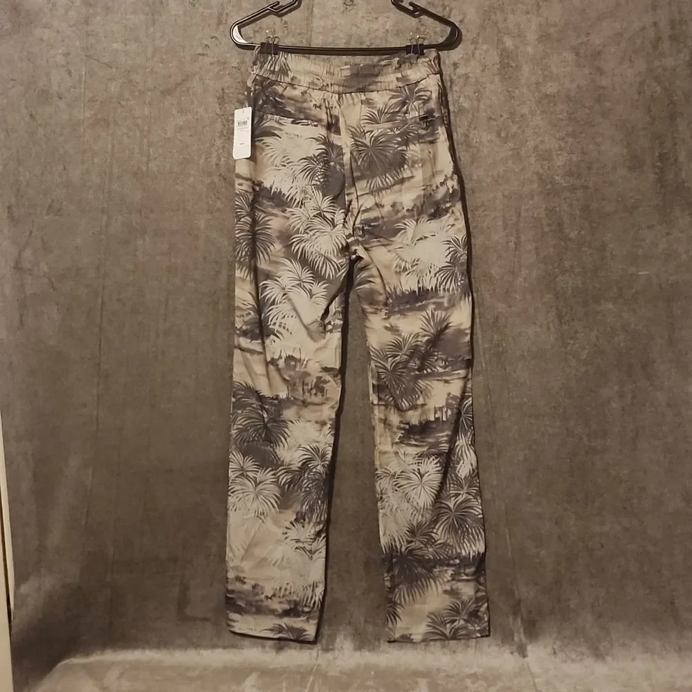 GUESS Lidia Printed Pants Caribe Breath Green Combo Small - Picture 5 of 5